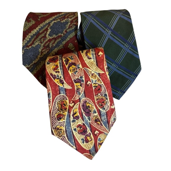 Ralph Lauren Other - Ralph Lauren Vintage Men’s Silk Tie Lot Of 3 Chaps Polo Paisley Plaid